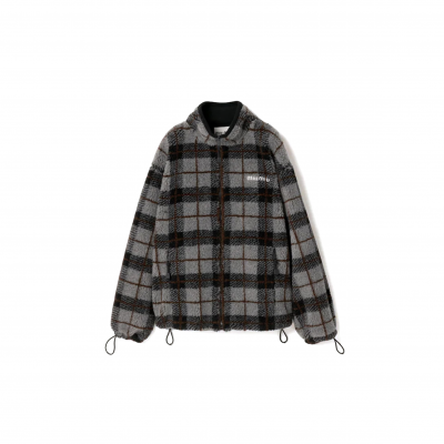 MIU MIU CHECKED TEDDY ZIPPER JACKET MJL042